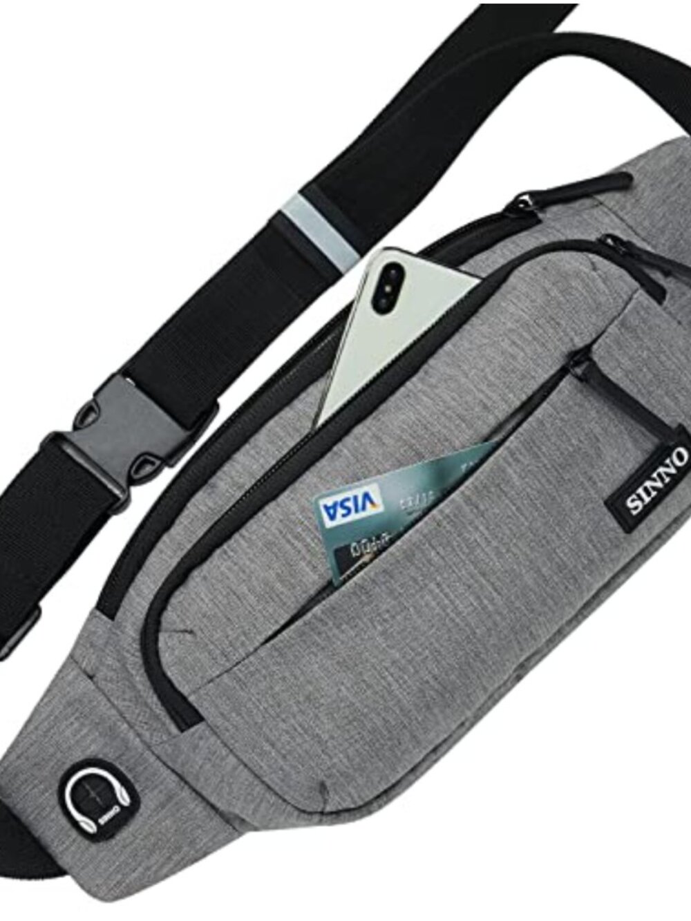 Large Fanny Pack 4-Zipper Pockets Running Hiking Travel Workout Waist Pack